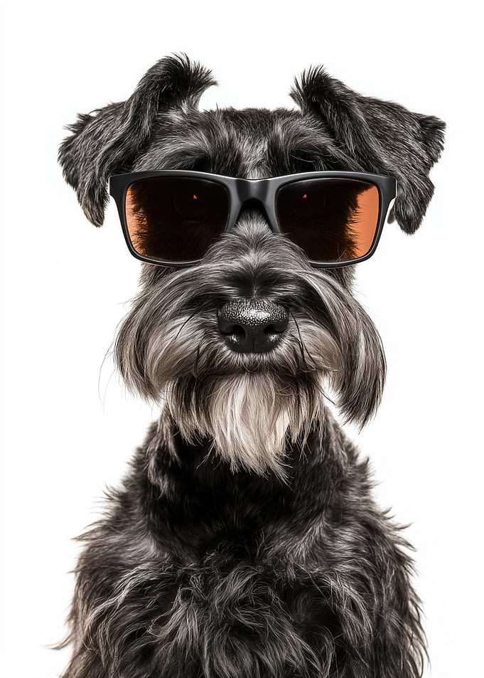 Cool Standard Schnauzer Dog in Sunglasses