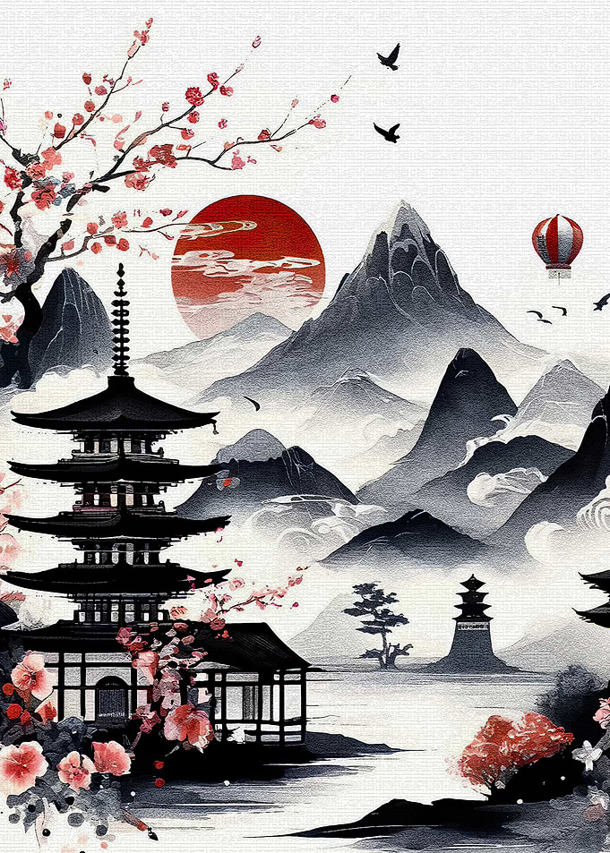 Japanese Mountain Landscape