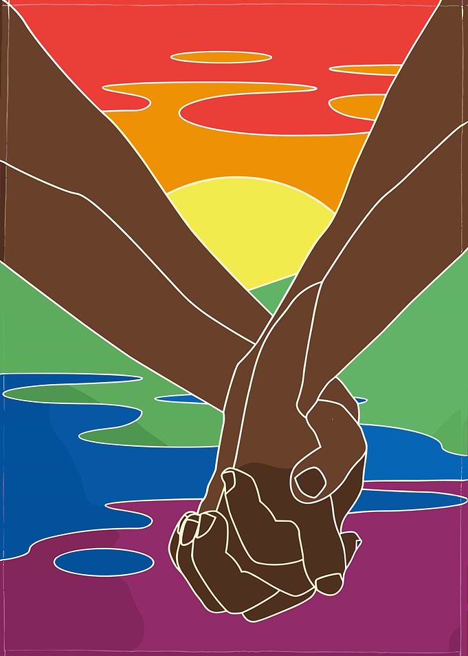 Intertwined Hands Sunset