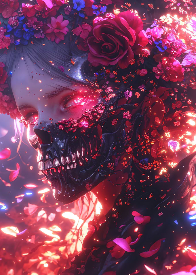Floral Skull Art