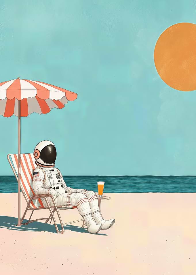 Astronaut Beach Mid Century