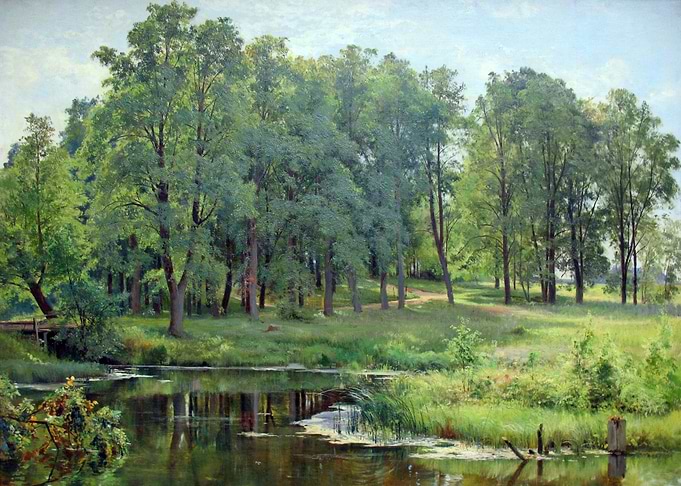 Riverbank Landscape Painting