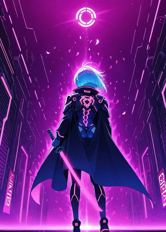 Cyberpunk Anime Warrior