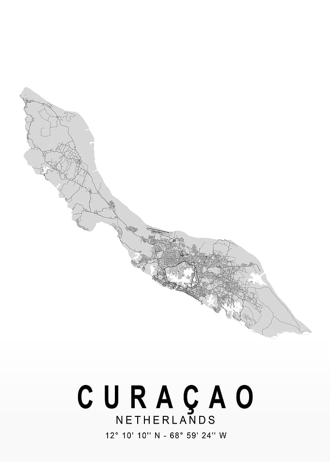 Curaçao Light Island Map
