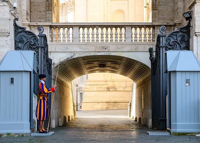Swiss Guard at Vatican Entrance