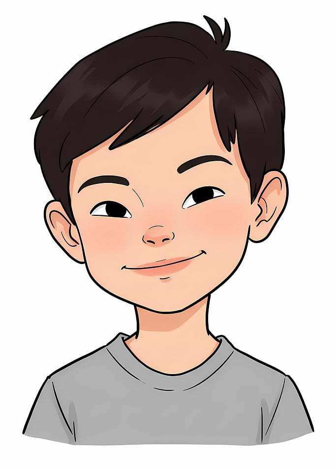 Smiling Cartoon Boy