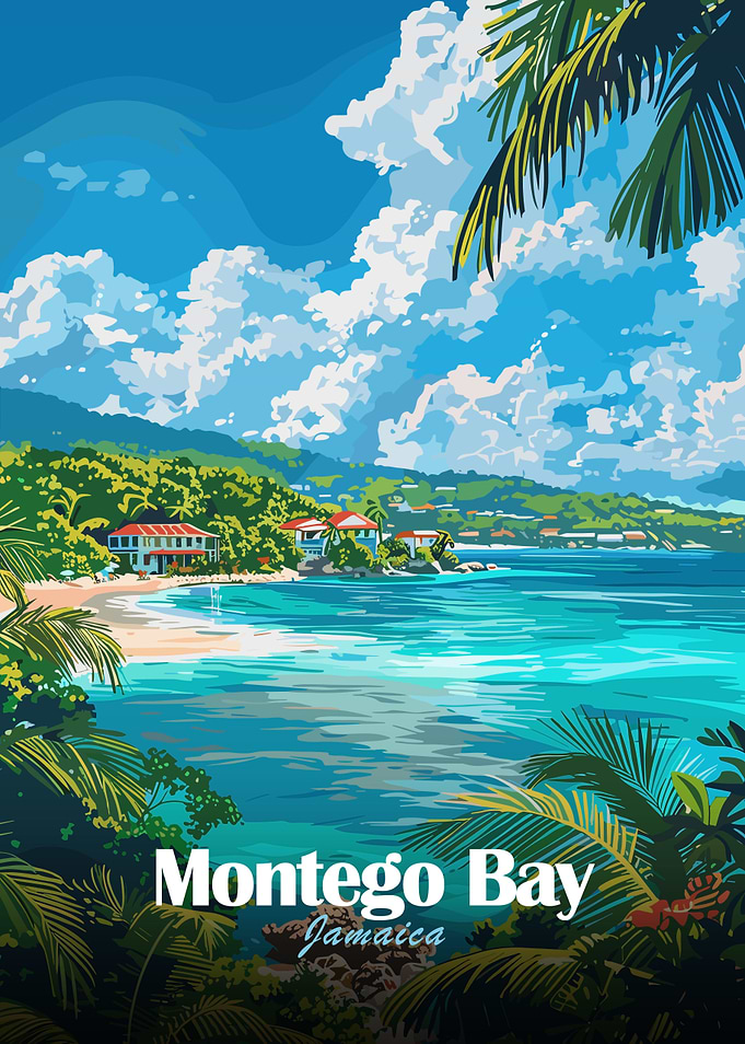 Montego Bay Jamaica Travel Poster