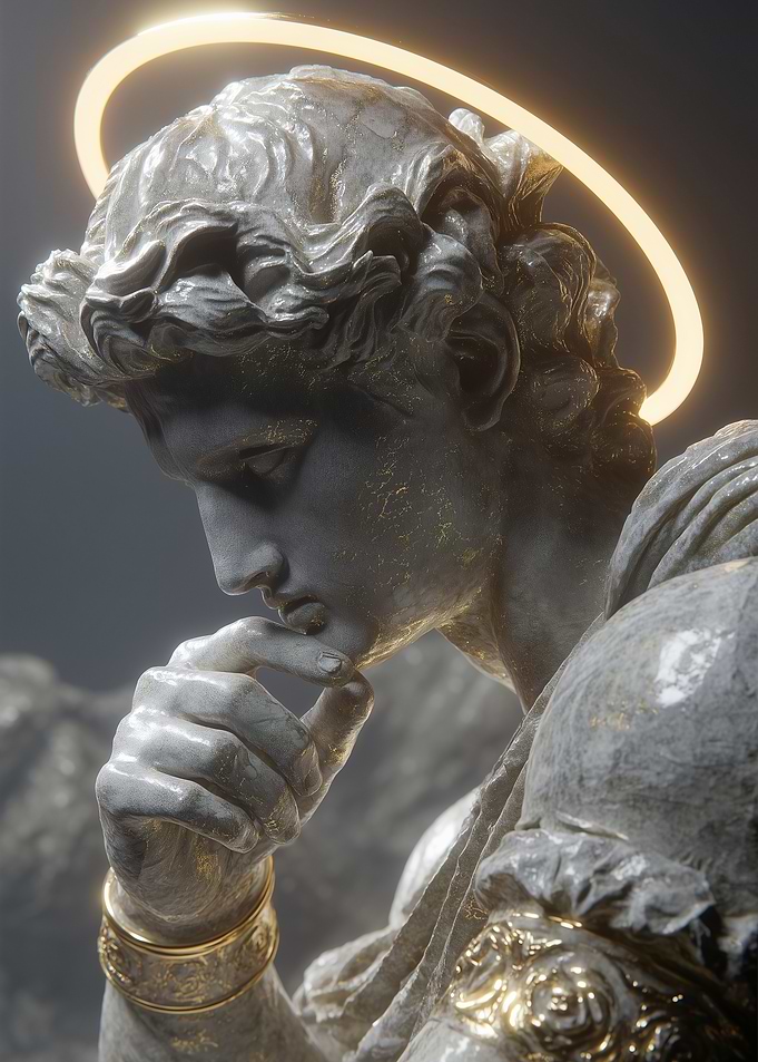 Golden Halo Angel Sculpture