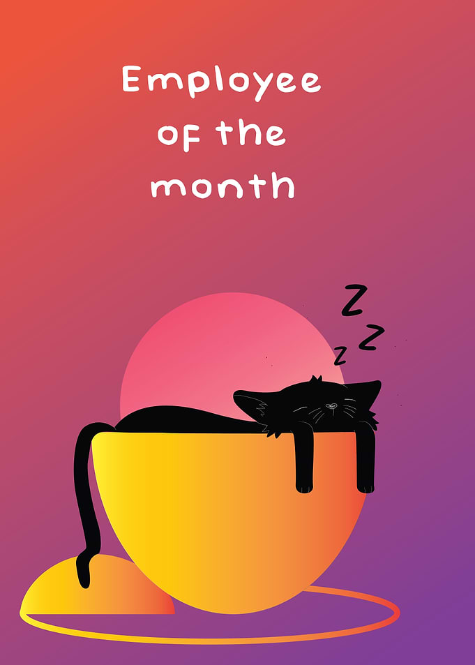Sleeping Cat Employee of the Month