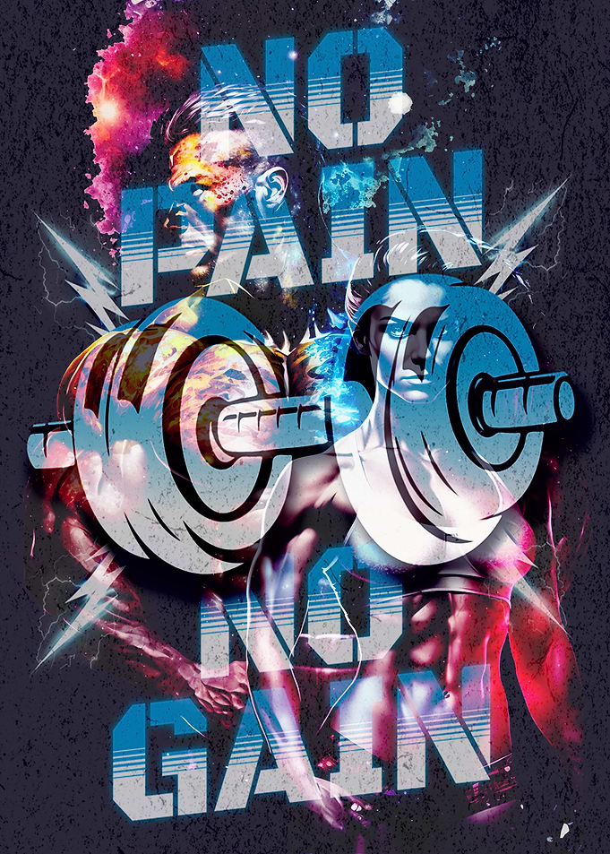 No Pain No Gain Fitness Poster