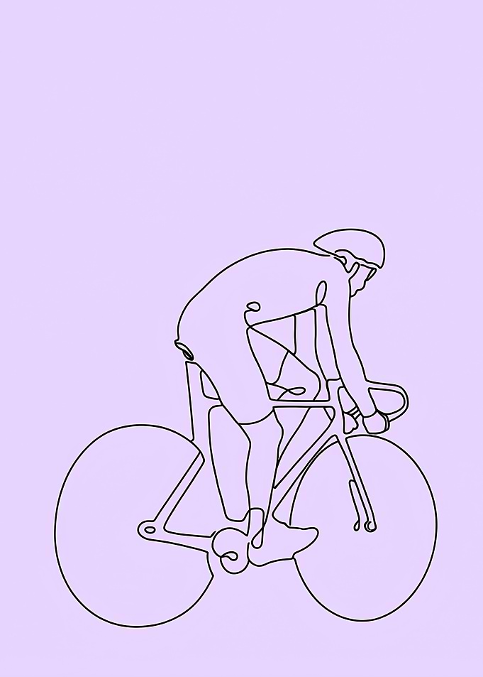 Cyclist Minimalist Line Art