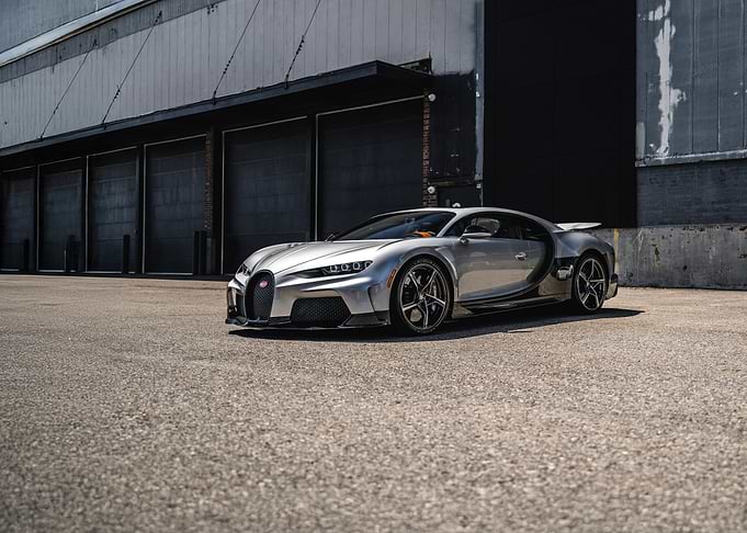 Silver Bugatti Chiron Super Sport