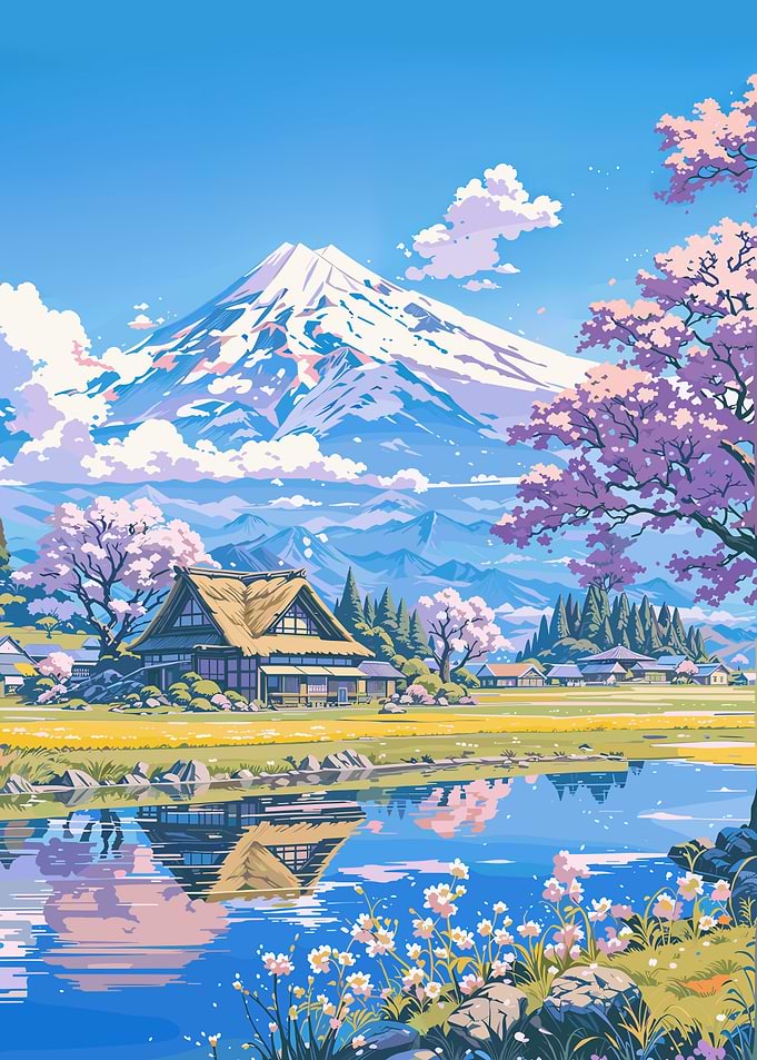 Mount Fuji Spring Landscape