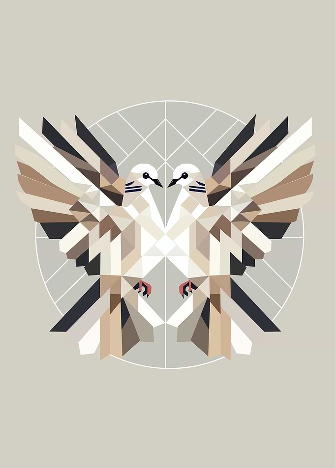Geometric Doves – Low Poly Love and Peace