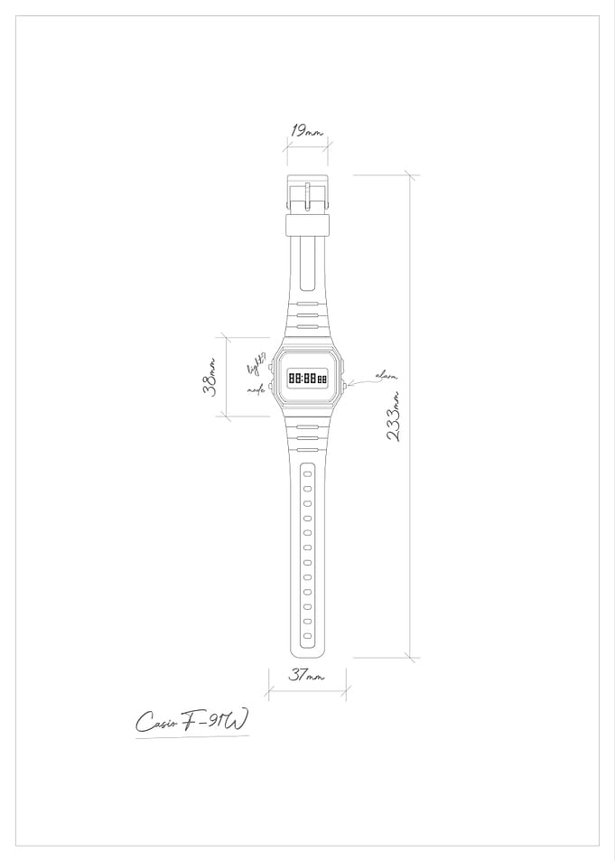 Casio F-91W Blueprint