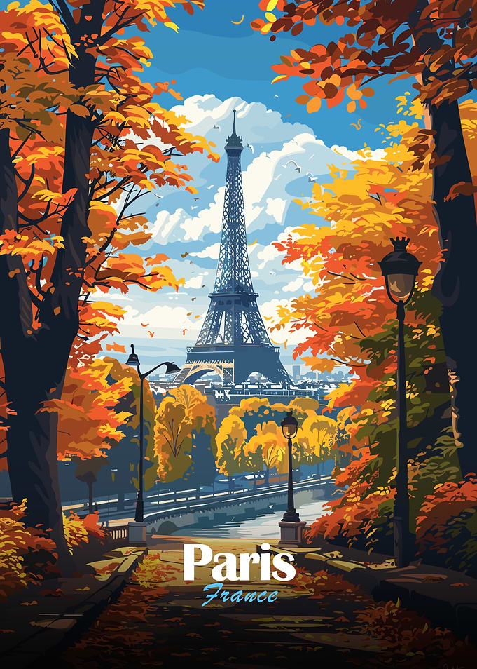 Eiffel Tower Autumn View
