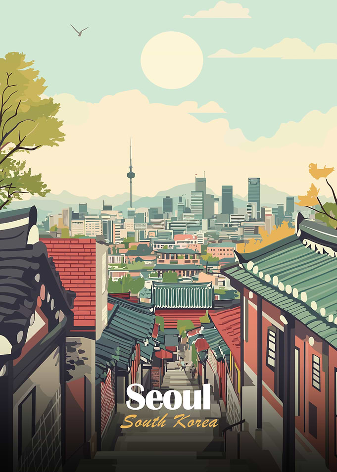 Seoul Cityscape Illustration