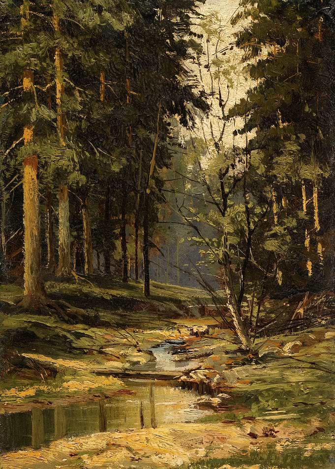 Forest Stream Painting