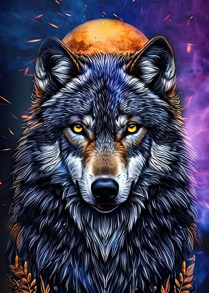 Wolf with Glowing Eyes