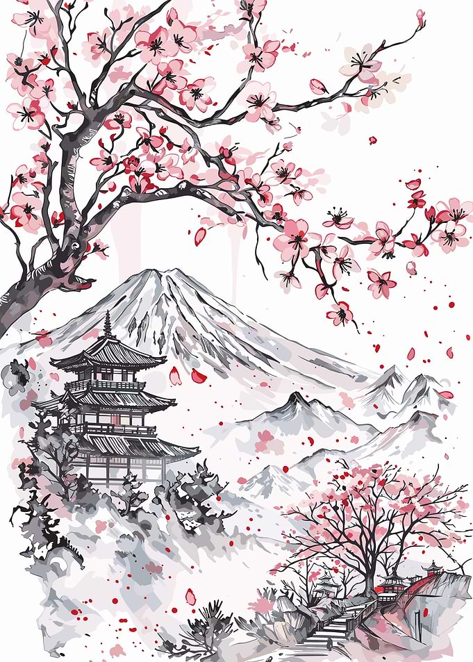 Japanese Mountain Landscape