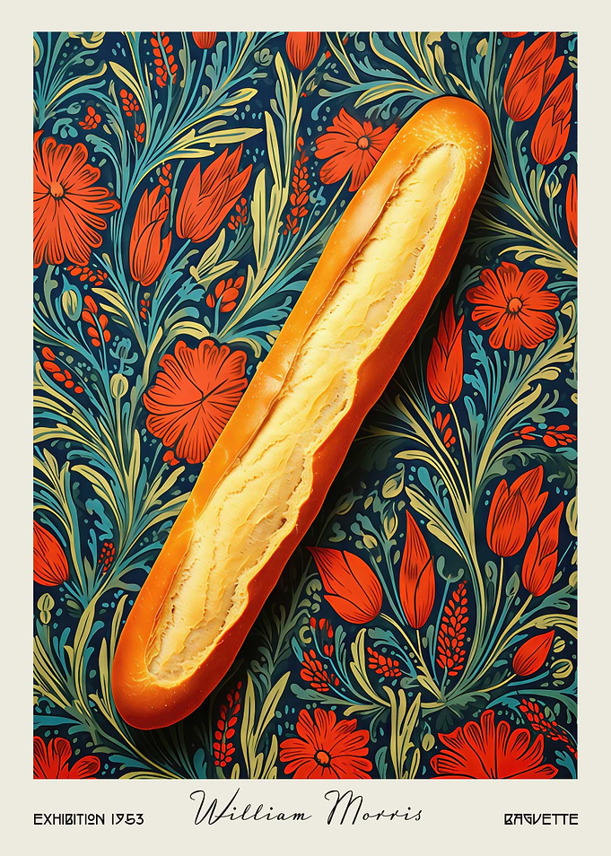 Baguette Red Flowers William Morris Kitchen