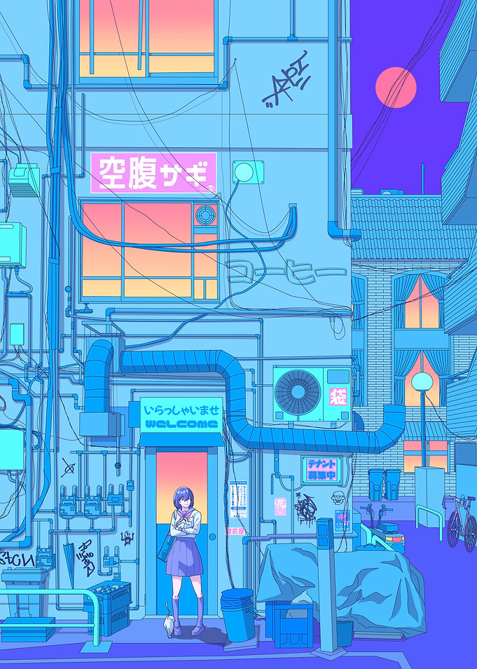 Cyberpunk Japanese Alleyway