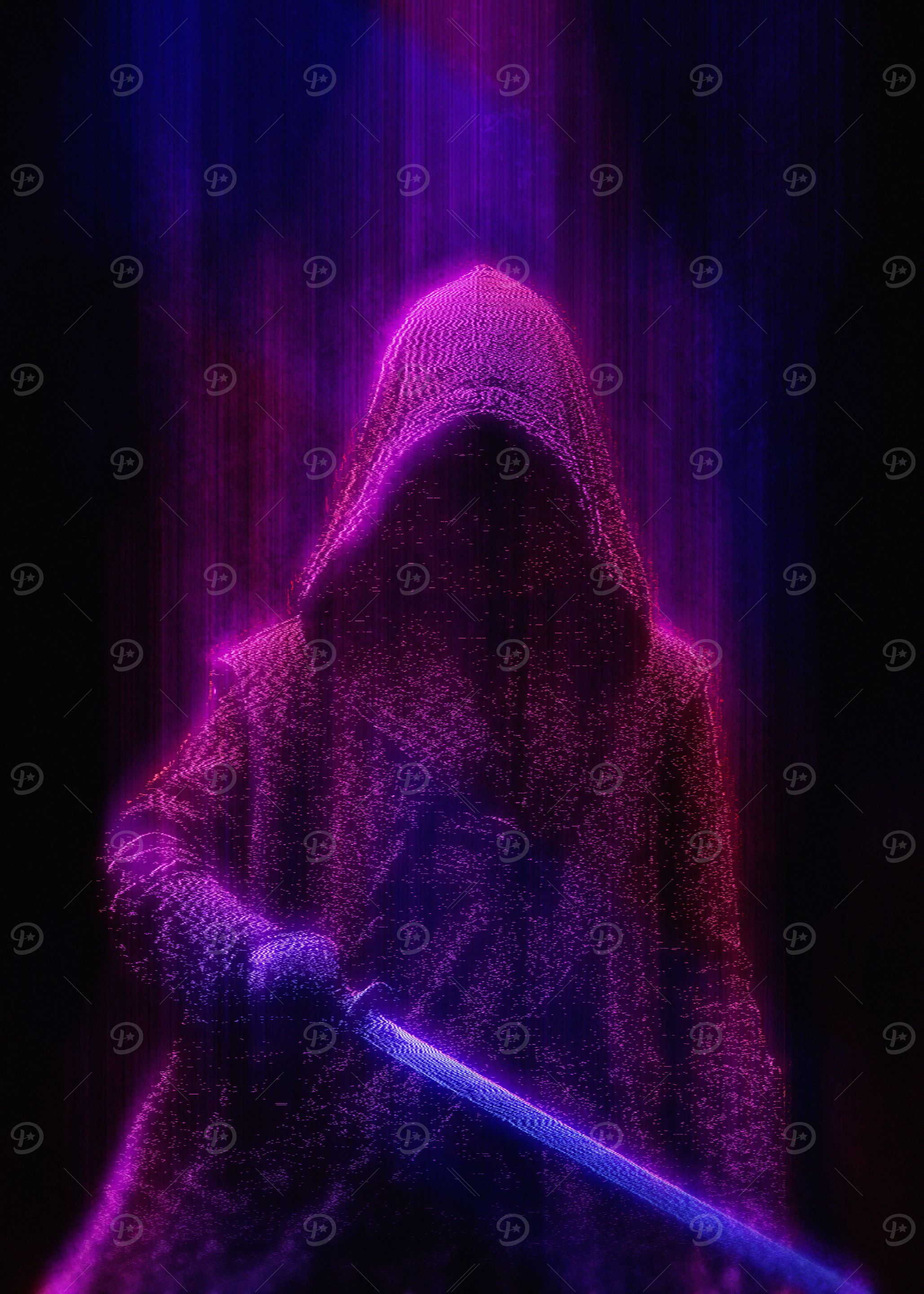 Neon Samurai Warrior