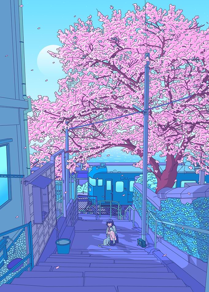Cherry Blossom Stairway