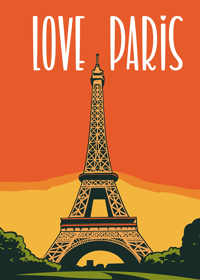 Love Eiffel Tower Paris Poster
