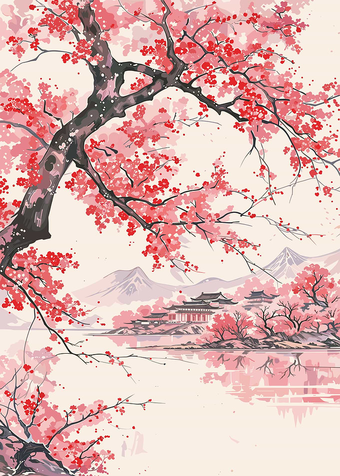 Cherry Blossom Landscape