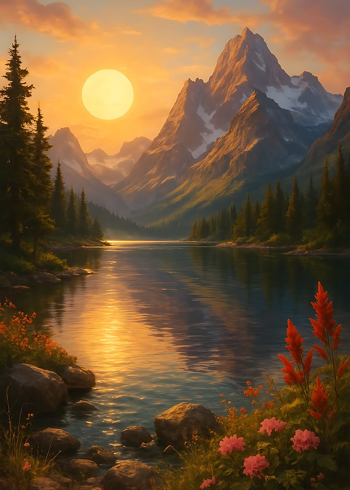 Mountain Lake Sunset