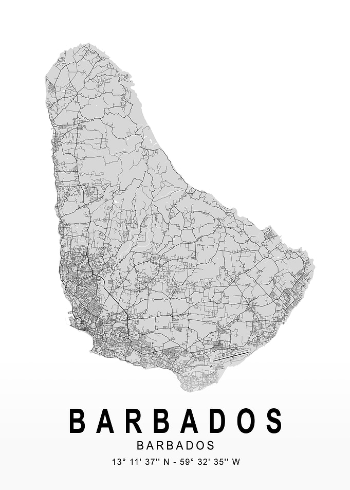 Barbados Light Island Map