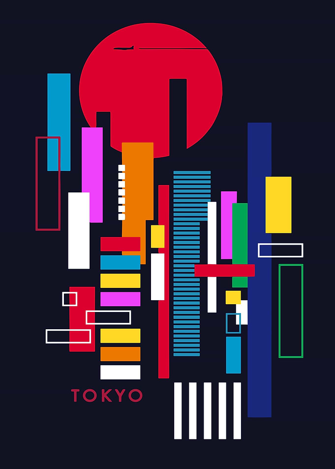 Tokyo Skyline Abstract