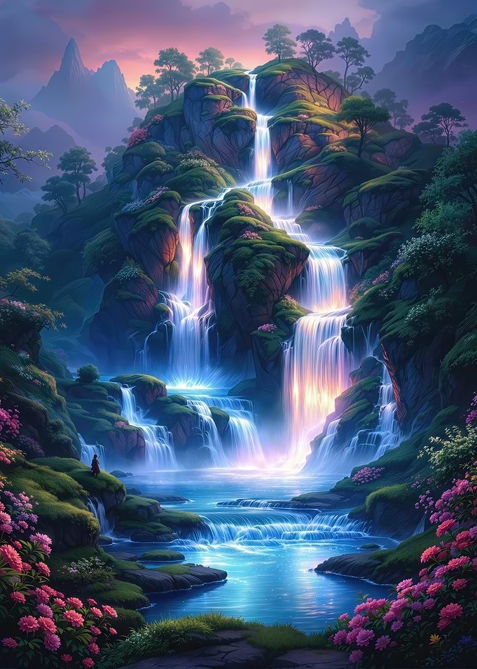 Magical Waterfall Landscape