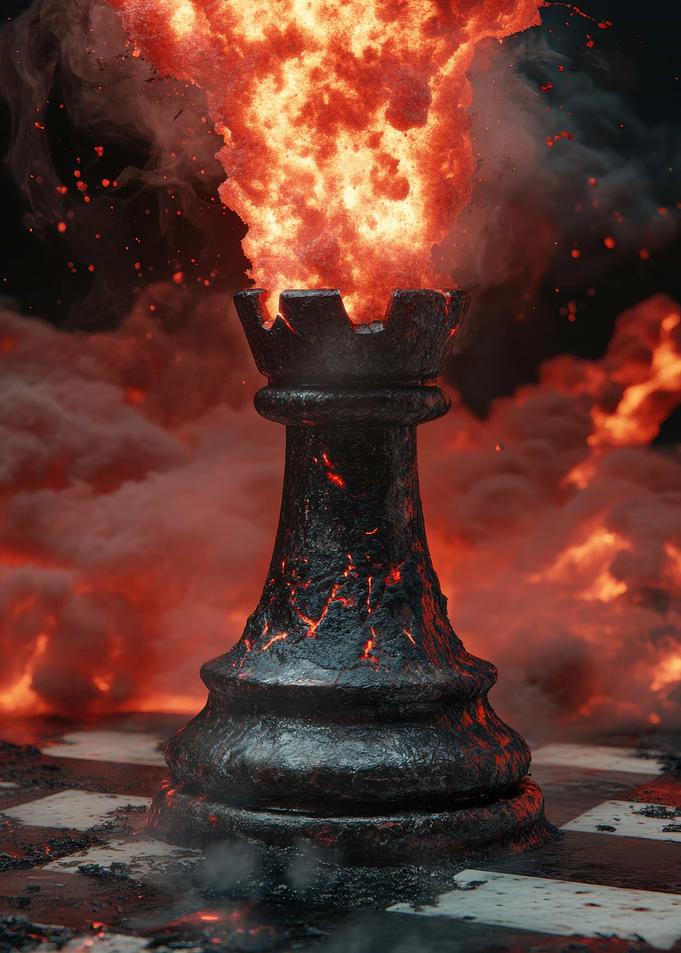Burning Chess Rook