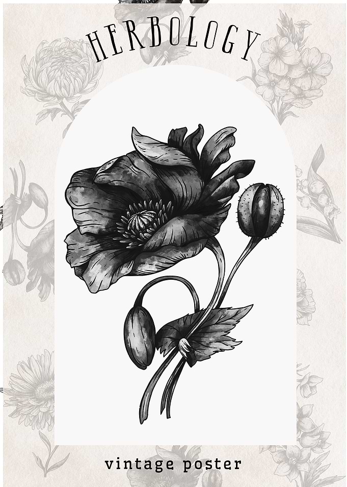 Vintage Poppy Poster