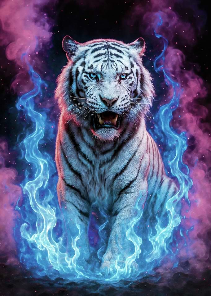 White Tiger in Flames