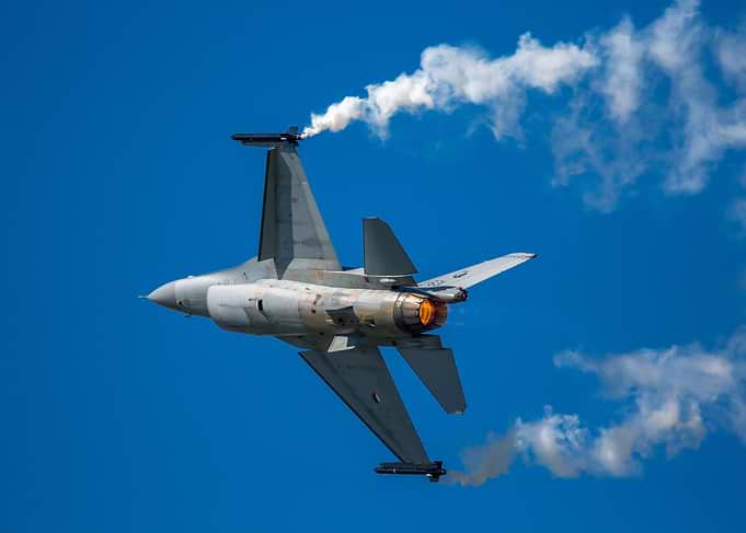 F-16 Falcon Fighter Jet in Flight
