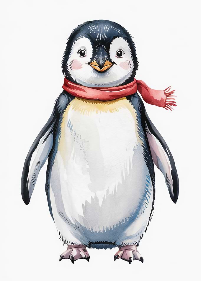 Cute Penguin Watercolor