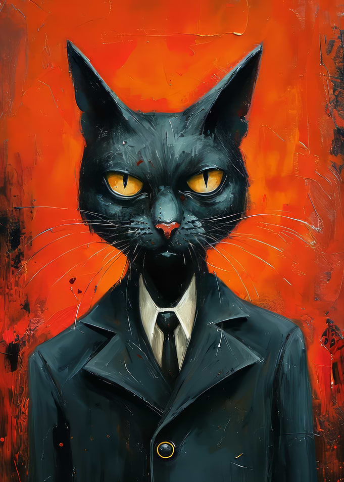 Black Cat in Suit