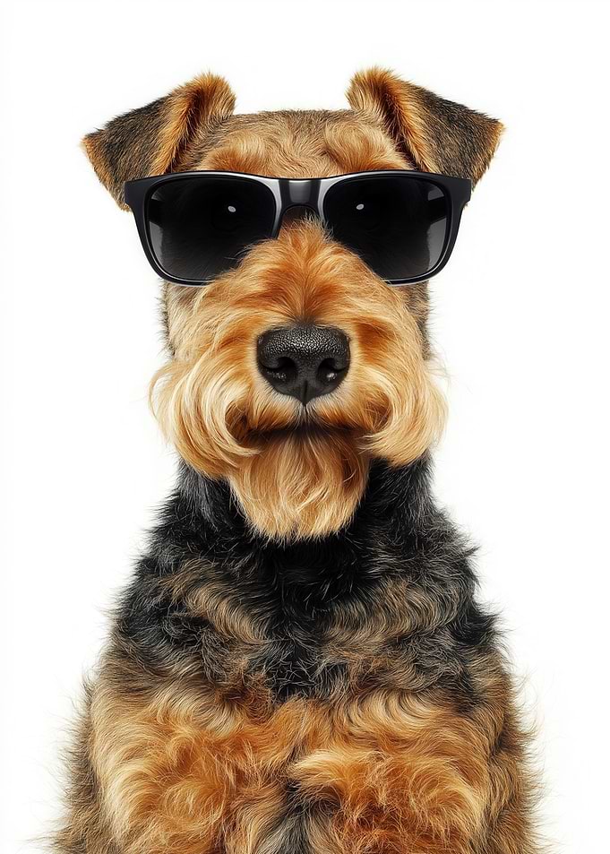Cool Welsh Terrier Dog Wearing Sunglasses