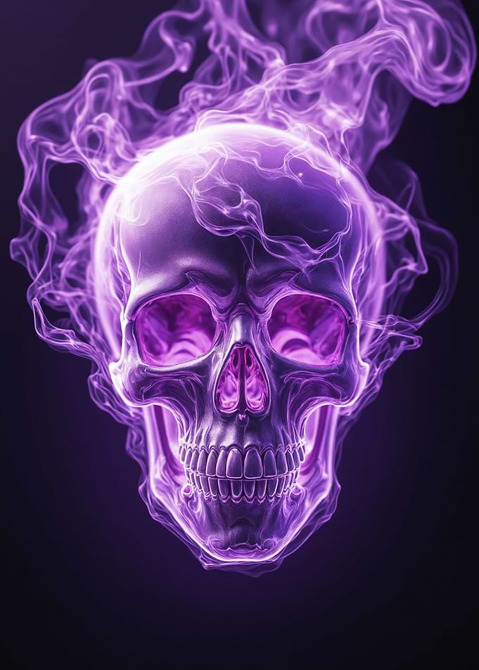 Purple Skull with Smoke
