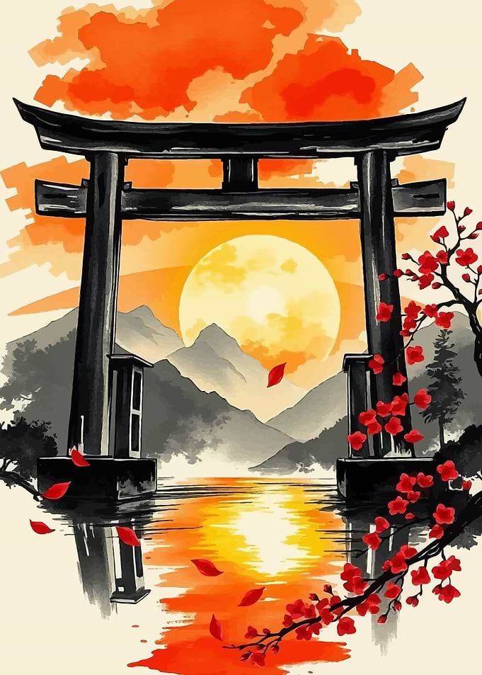 Japanese Sunset Gate