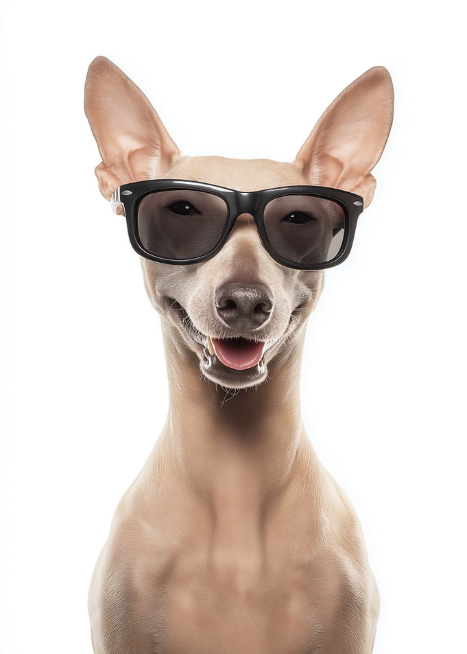 Cool American Hairless Terrier Dog Wearing Sunglasses