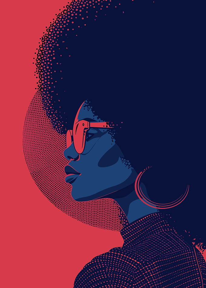 Woman with Afro and Sunglasses