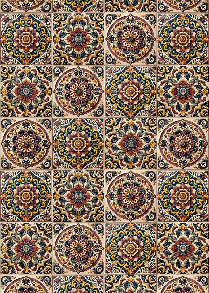 Ornate Floral Tile Pattern