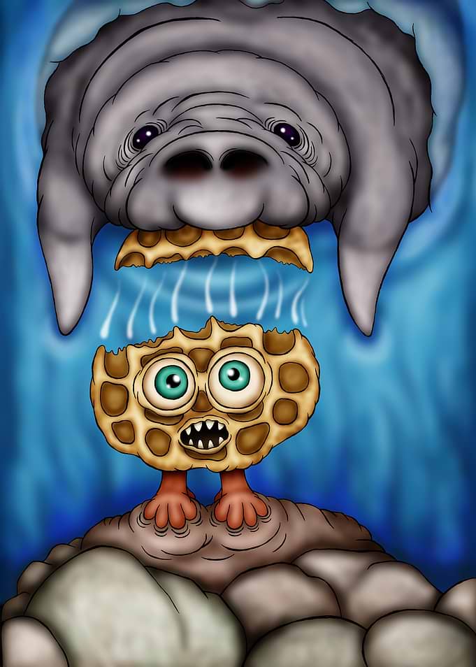 Manatee Eating Waffle Monster