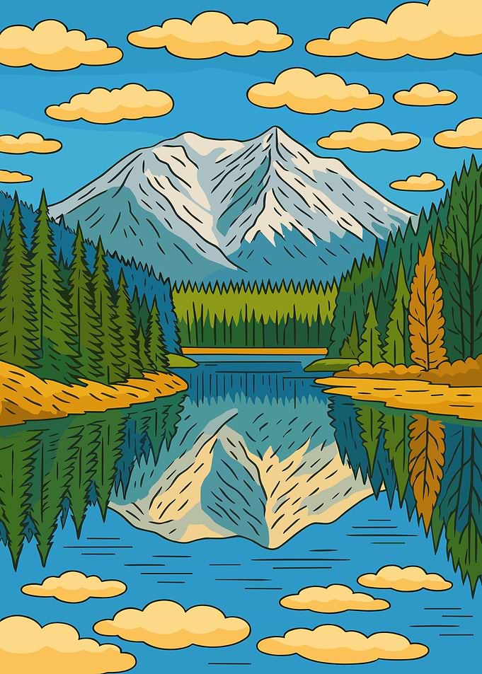 Mountain Lake Reflection