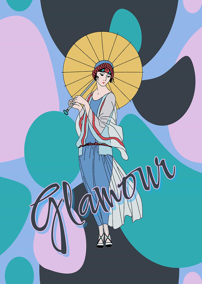 Glamour Girl with Umbrella
