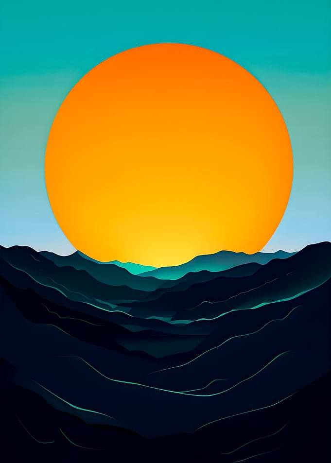 Sunset Over Mountains